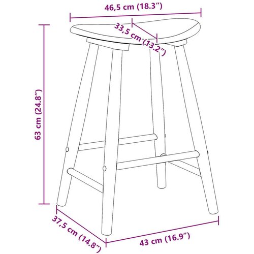  Trpezarijske stolice 2 pcs Svijetlosmeđa 46 x 37 x 63 cm Slike