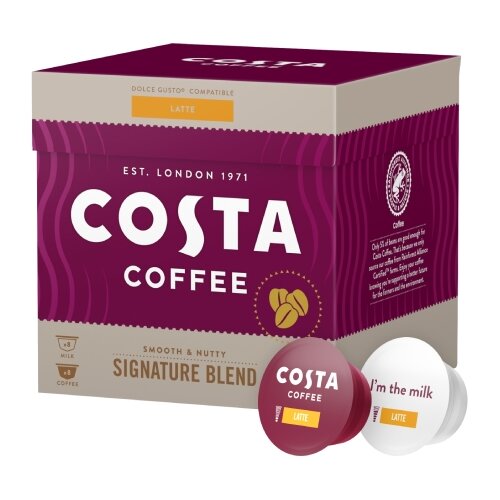 Costa Coffee kapsule kafe signature blend latte - 8 kapsula kafe 8 kapsula mleka Slike