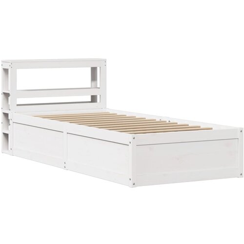 vidaXL Okvir kreveta s uzglavljem bijeli 75x190 cm od borovine - Bijela 75 x 190 cm Cene