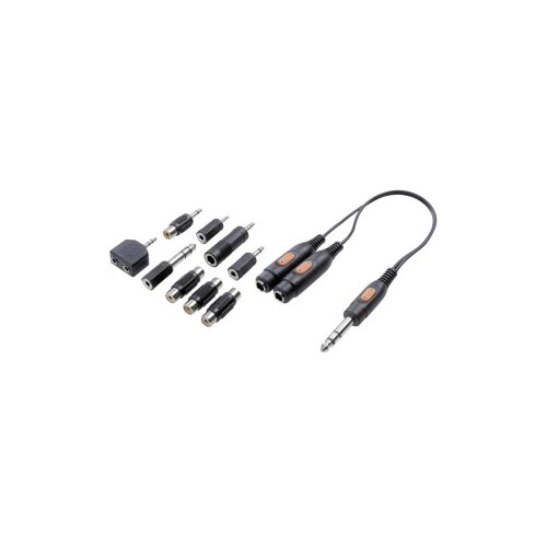 SpeaKa Professional JACK/činč audio adapter, 1x JACK, muški, 6.35mm - 2x JACK ženski 6.35mm, crn Cijene