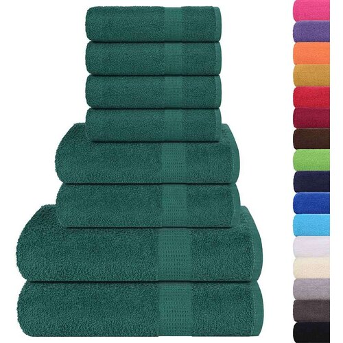VidaXL 8-dijelni set ručnika zelena boja jabuke 360 gsm 100 % pamuk Slike