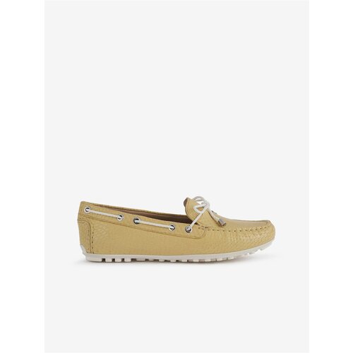 Geox Mustard Leather Women&amp;#039;s Loafers Leelyan - Women Slike