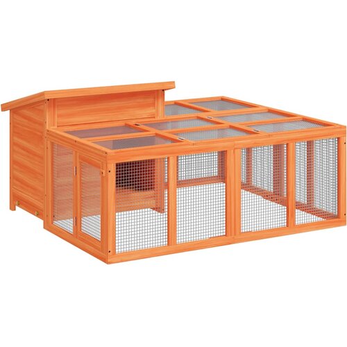  Kavez za zečeve smeđi 144 x 123 x 67,5 cm od masivne borovine Slike