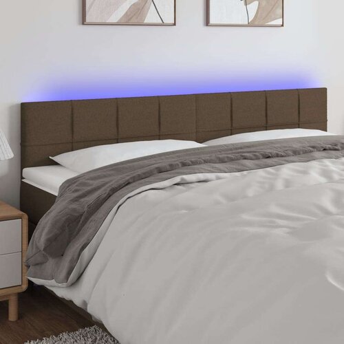  Posteljno vzglavje temno rjavo 200x5x78/88 cm blago, (20952202) Slike