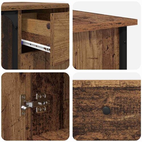 VidaXL Stol Staro drvo 141 x 141 x 75 cm Konstruirano drvo Slike