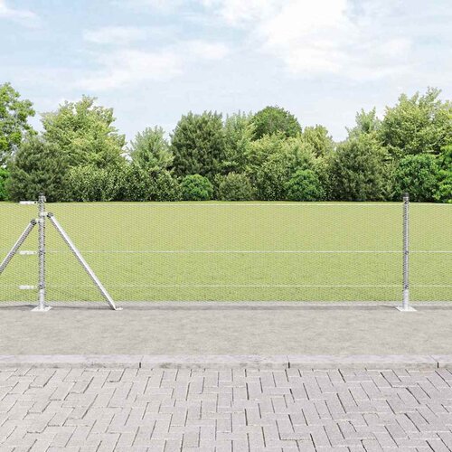  Heksagonalna ograda s betonskom osnovom 100 x 0,6 m Srebrna Cene