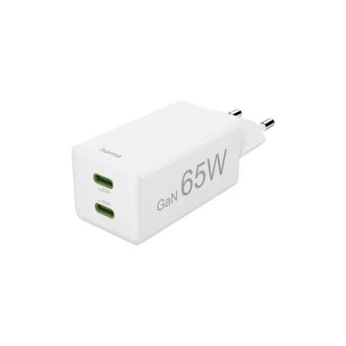 Hama Schnellladegerät, GaN, 2x USB-C, PD/Qualcomm®, Mini-Ladegerät, 65 W, Weiß USB punjač unutrašnje područje, utičnica Cijene