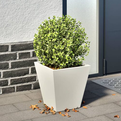 VidaXL Vrtna sadilica bijela 30x30x30 cm čelična Slike