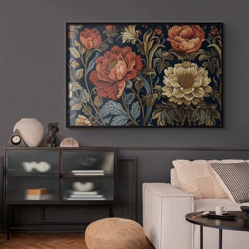  Plakat Tapestry Large Retro Flowers 90x60 Crni okvir Cijene