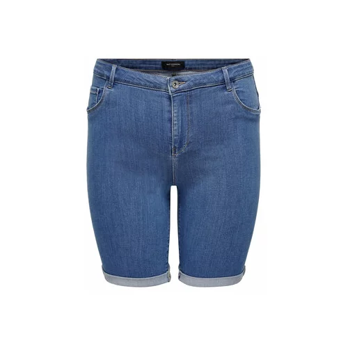 Only Carmakoma Kratke hlače iz tkanine 15281047 Modra Skinny Fit