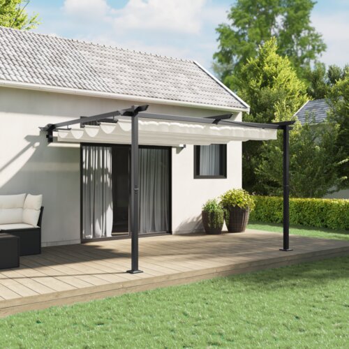  Zidni gazebo Krema 3 x 3 m Čelik Slike