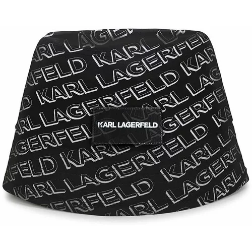 Karl Lagerfeld Otroški bombažni klobuk črna barva