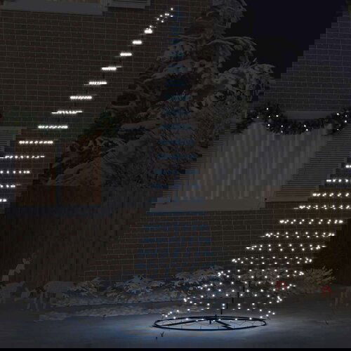 vidaXL LED božićno drvce Hladna bijela 138.5 x 138.5 x 399 cm Metal Cijene