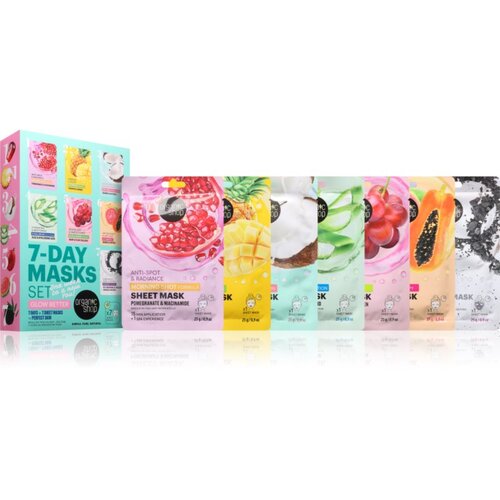 Organic Shop 7-Day Masks Set Glow Better set sheet maski Slike