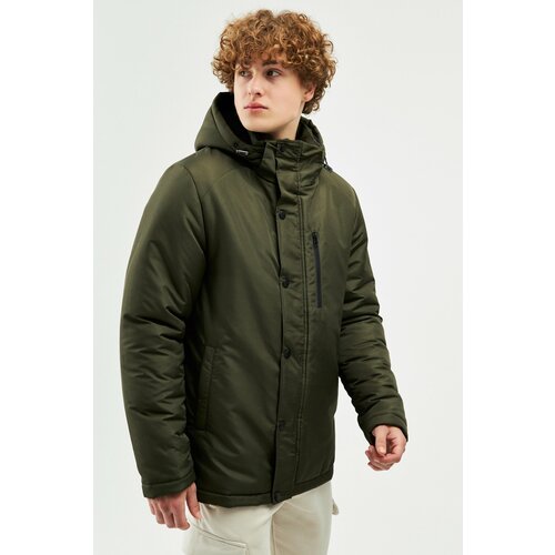 River Club Men's Khaki Shearling Winter Coat & Coat &; Parka with Detachable Hooded Water and Windproof. Cene