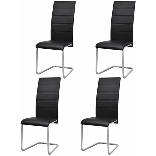  konzolne blagovaonske stolice od umjetne kože 4 kom crne