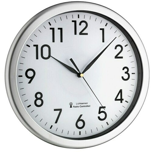 Tfa Dostmann Okrugli zidni sat s pozadinskim osvjetljenjem Corona (Srebrno-bijele boje, Promjer: 30,8 cm) Cijene