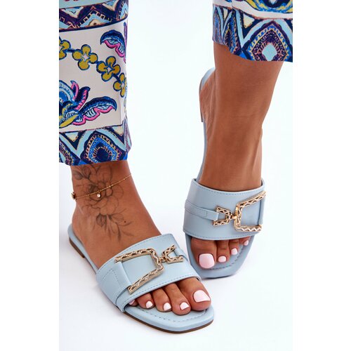 Kesi Women's classic flip-flops with blue Impressive decoration Slike