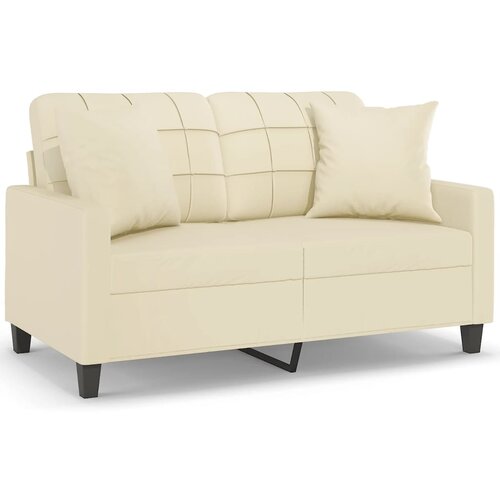 Maison Chic kavč - Sofa - Kanape dvosed z okrasnimi blazinami krem 120 cm umetno usnje, (21727654) Cene