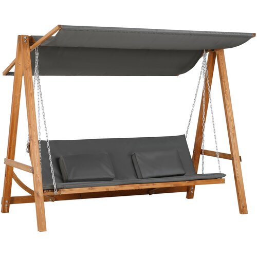 HOMESTAR Vrtna gugalnica za 3 osebe z leži&amp;scaron;čno funkcijo 225,5x113x180 cm siva, (5000228069) Slike