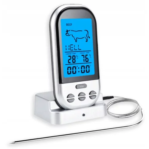 Pro LCD kuhinjski termometer s sondo 100cm do 250°C za meso