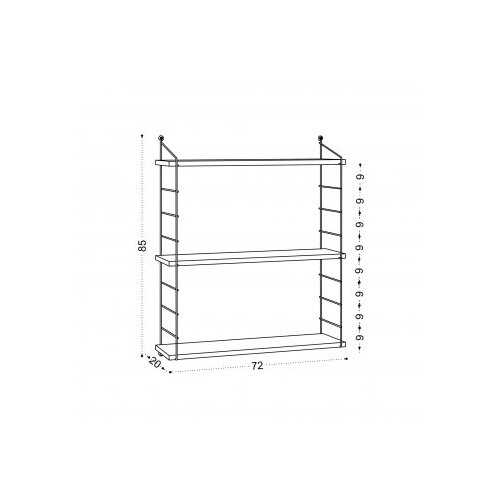 Hanah home Armoni 3&amp;#039;lu Zidna polica, smeđa Slike
