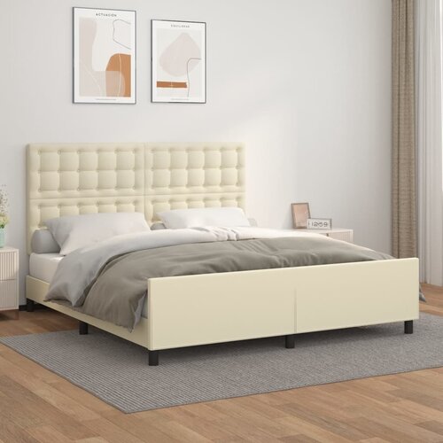  Okvir za krevet s uzglavljem krem 180x200 cm od umjetne kože Cijene