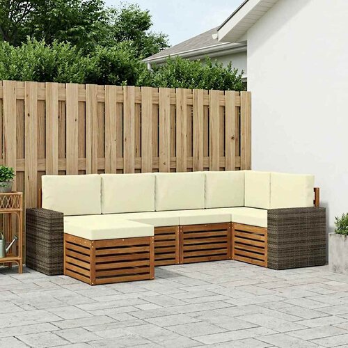  Set vanjskih sofa 6 kom. Prirodna i krem Poliester 255 x 136,5 x 73 cm Cijene