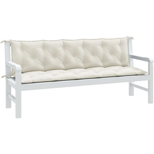 The Living Store Blazina za vrtno klop 2 kosa melanž krem 180x50x7 cm blago - Blazina Za Vrtno Klop, (21657128) Cene