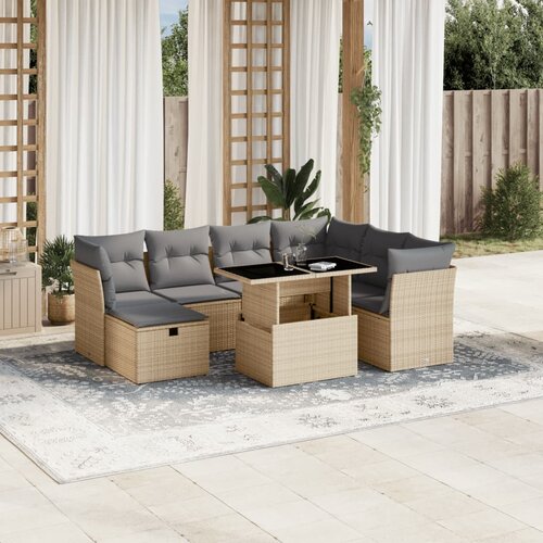  8-dijelni set vrtnih sofa od poliratana s jastucima Slike