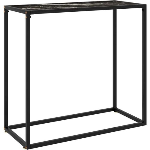  Konzolna mizica črna 80x35x75 cm kaljeno steklo, (20625807) Slike