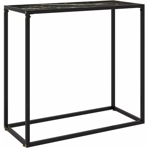  Konzolna mizica črna 80x35x75 cm kaljeno steklo, (20625807)