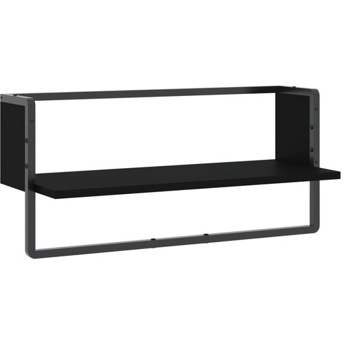 Maison Chic Stenska polica - Viseča Polica s prečko črna 65x25x30 cm, (21758761) Slike