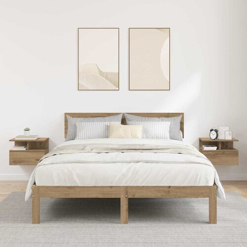  Lebdeća noćna ormarić 2 pcs Umjetnički hrast 40 x 31 x 28 cm Slike