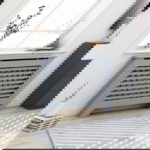VidaXL pokrov za radijator antracit 112 x 19 x 81 cm mdf Slike