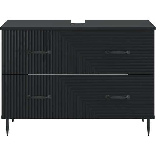  Kupaonski ormarić za sudoper HAARLEM Crna 82 x 41 x 58,5 cm Slike