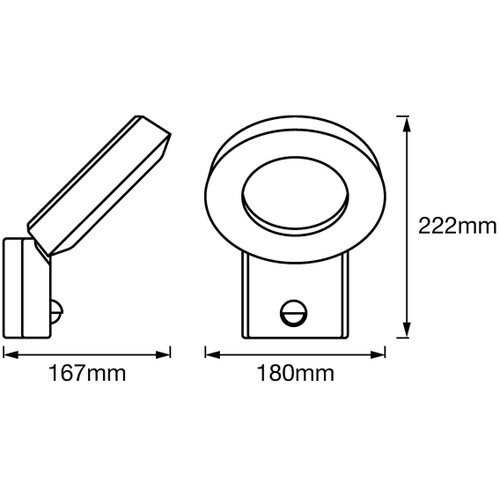 Ledvance LED spolja&amp;scaron;nja zidna svetiljka sa senzorom LOOP 1xLED/12W/230V IP44 Slike