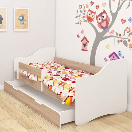 ACMA dječji krevet III bez motiva, bočna sonoma + ladica 140x70 cm Slike