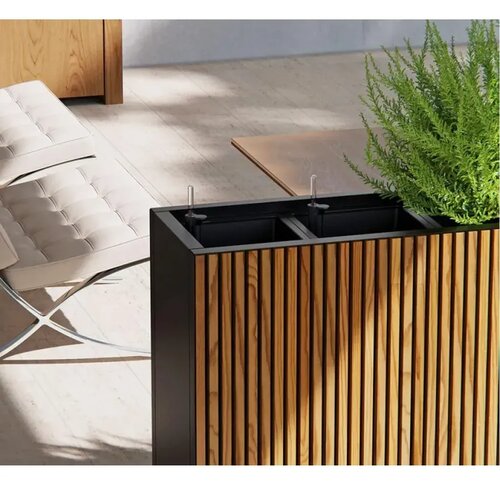 Herstera Garden Deco Planter Divider XL | Metalna visoka žardinjera | 554 L | Crna - BRANDED IN EU Slike