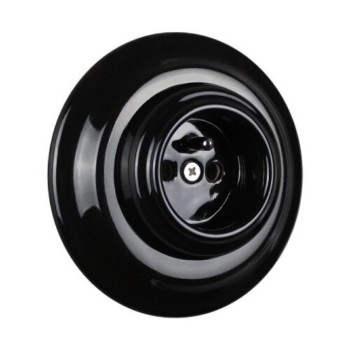  Elhard - Retro keramička kućna utičnica sa okvirom 230V crna Slike
