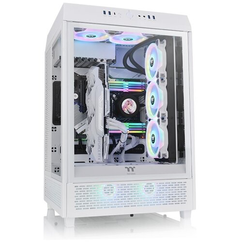 Thermaltake The Tower 500 Snow Mid tower case, TG, bijela, 2x Standard 120mm fan Slike