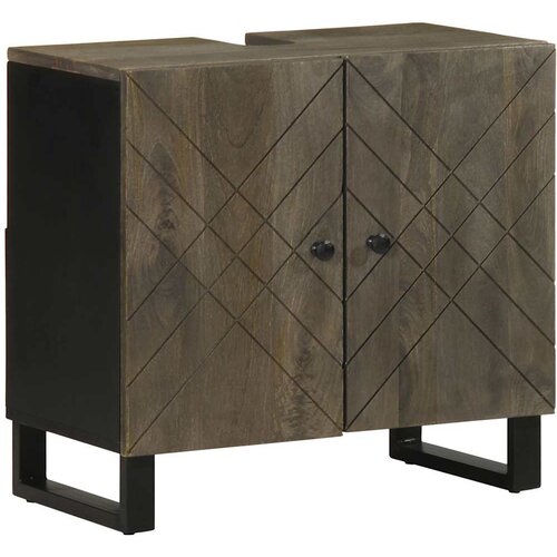 VidaXL Ormarić za umivaonik crni 62x33x58 cm Puno drvo Mango Slike