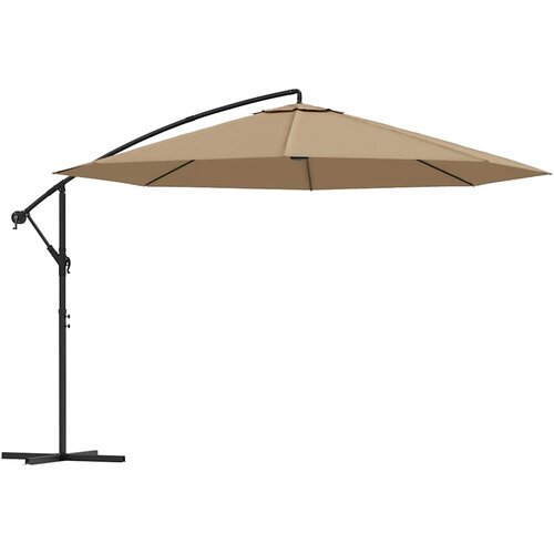  Konzolni vrtni suncobran s aluminijskim stupom 350 cm smeđesivi Slike