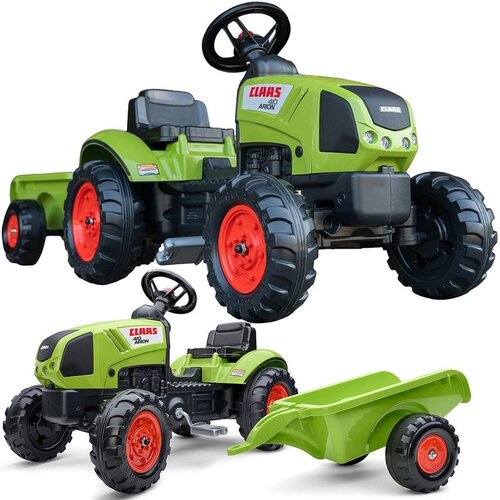Falk Claas zeleni traktor sa pedalama i prikolicom +truba 2 godine. Slike