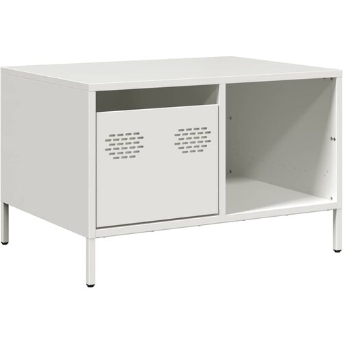 Maison Chic Klubska mizica - kavna mizica - Nizka mizica bela 68,5x50x43,5 cm valjano jeklo, (21754114) Cene