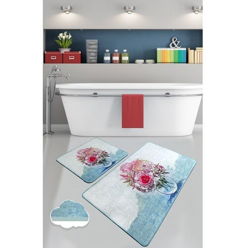  fennel multicolor bathmat set (2 pieces) Cene