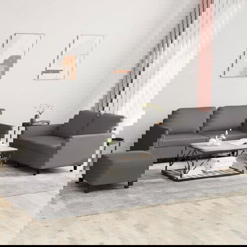 vidaXL 3-dijelni set sofa s jastucima sivi od umjetne kože Cijene