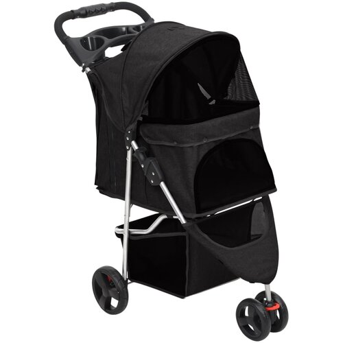 vidaXL Sklopiva kolica za pse crna 80 x 46 x 98 cm od tkanine oxford Cijene