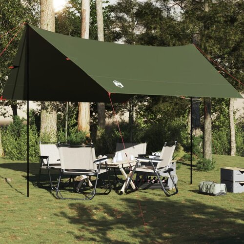 VidaXL Cerada za kampiranje maslinastozelena 462x306x211cm vodootporna Slike