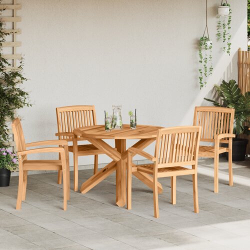 vidaXL Vrtni set za objed 3 pcs Smeđa 109 x 109 x 74 cm Cene